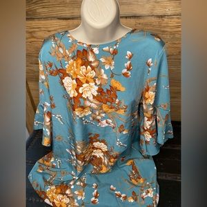 Teal Flowered Dress